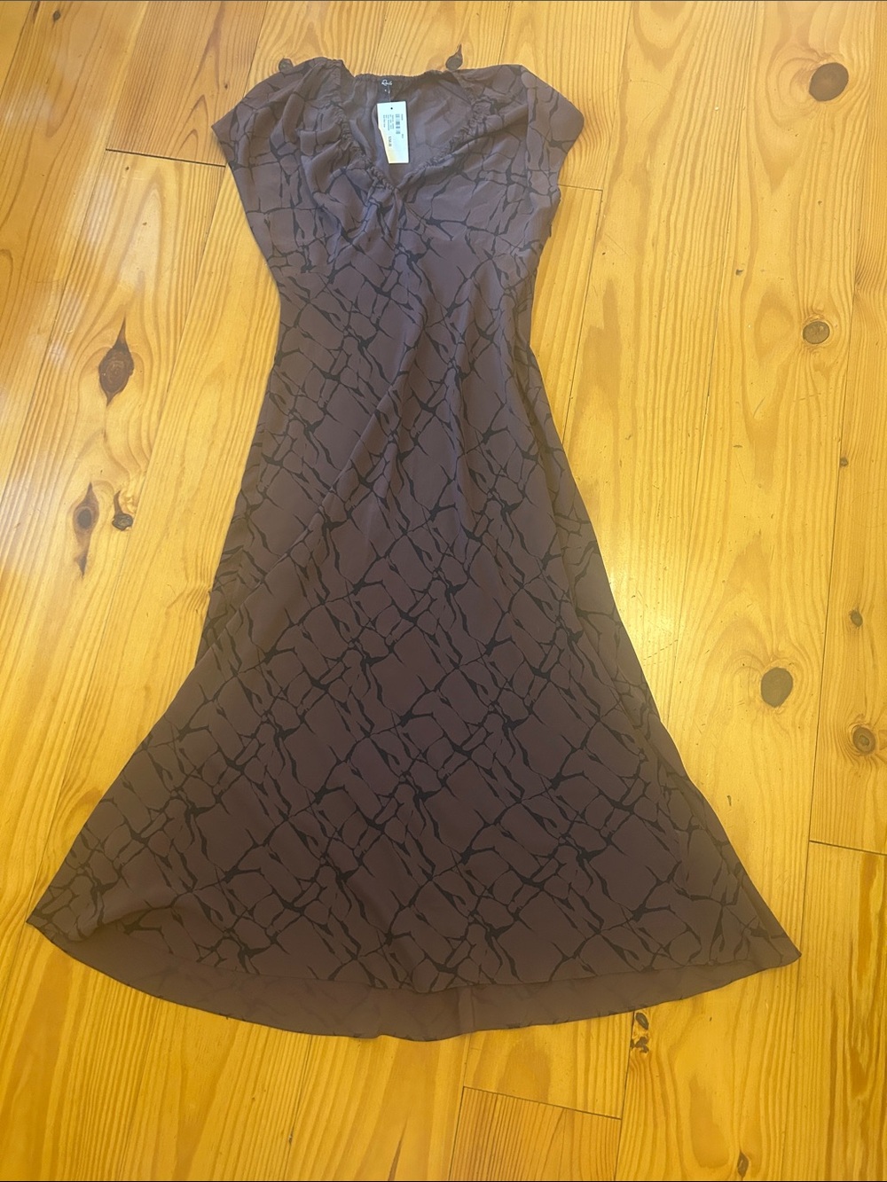 Rails Brown Printed V-Neck Maxi Dress